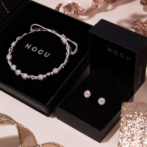 Cristal blanc d'hiver | Argent sterling .925 | Boucles d'oreilles Mini Kikiballa