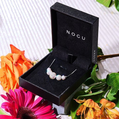 Cristal de confettis | Argent sterling .925 | Collier Fermoir Infini Kikiballa