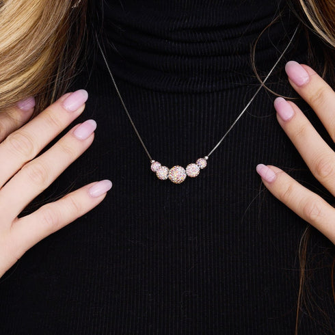 Cristal de confettis | Argent sterling .925 | Collier Fermoir Infini Kikiballa