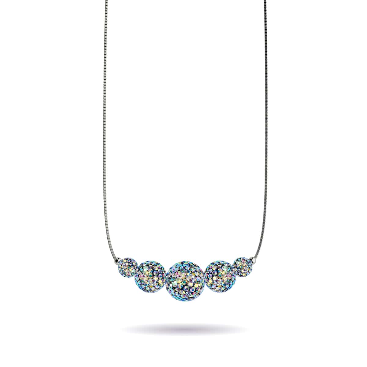 Midnight Confetti Crystal | .925 Sterling Silver | Kikiballa Infinity Clasp Necklace