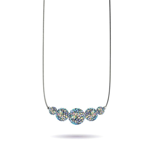 Midnight Confetti Crystal | .925 Sterling Silver | Kikiballa Infinity Clasp Necklace