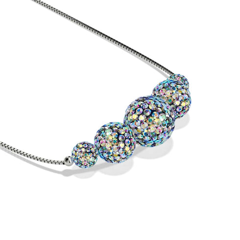 Midnight Confetti Crystal | .925 Sterling Silver | Kikiballa Infinity Clasp Necklace