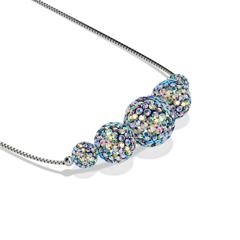Midnight Confetti Crystal | .925 Sterling Silver | Kikiballa Infinity Clasp Necklace