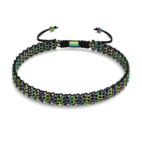 Noir x Argent Licorne | Liens Kismet | Collier ras du cou