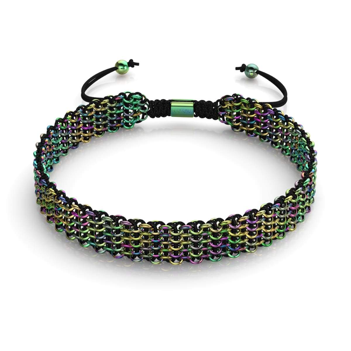 Noir x Argent Licorne | Liens Kismet | Collier ras du cou de luxe