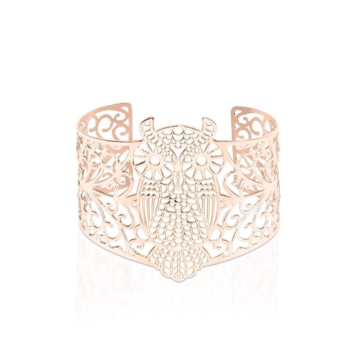 Chouette | Or rose 18 carats | Manchette découpée au laser