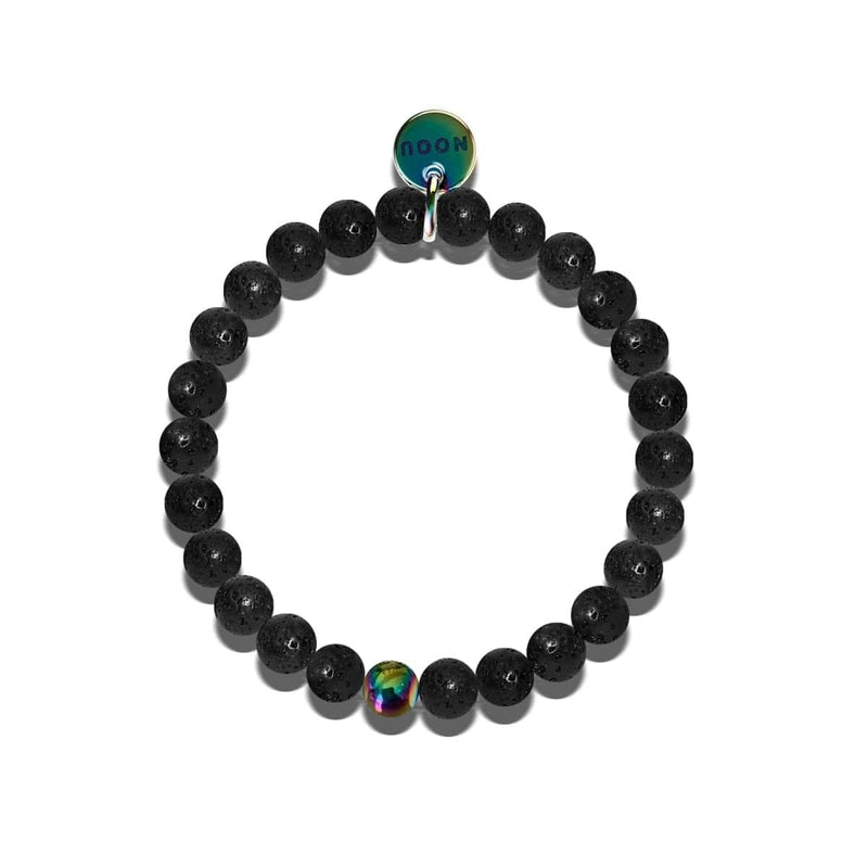 Etna | Licorne Argent | Bracelet Diffuseur Pierre de Lave Noire