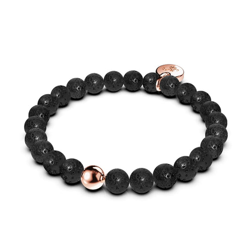 Pompeii | Black Lava Rock Diffuser | 18k Rose Gold | Expression Bracelet