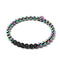 Licorne Argent et Noir | Bracelet Diffuseur Pierre de Lave