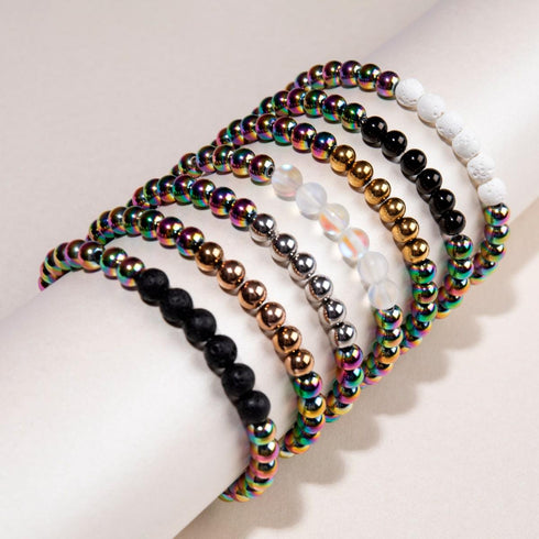 Licorne Argent et Blanc | Bracelet Diffuseur Pierre de Lave