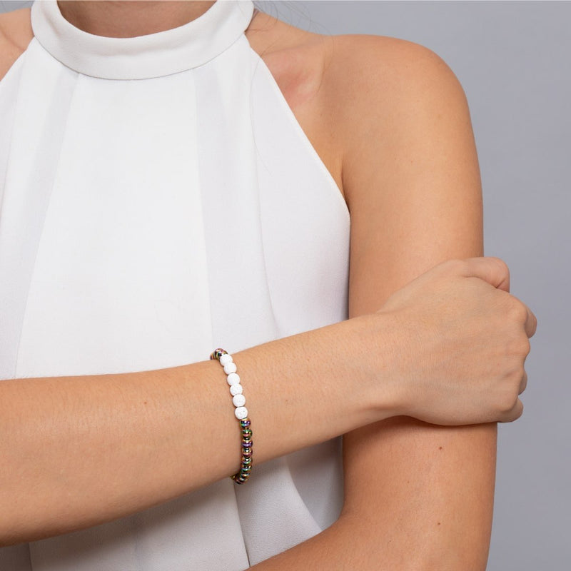 Unicorn Silver and White | Lava Rock Diffuser Bracelet