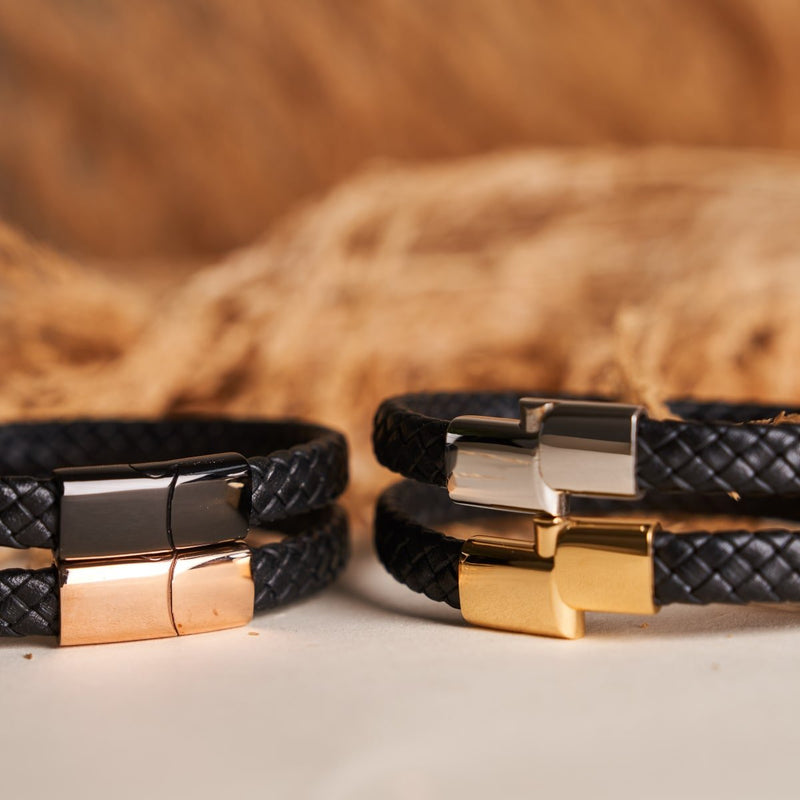 Or rose 18 carats | Tresse infini | Mini-bracelet en cuir