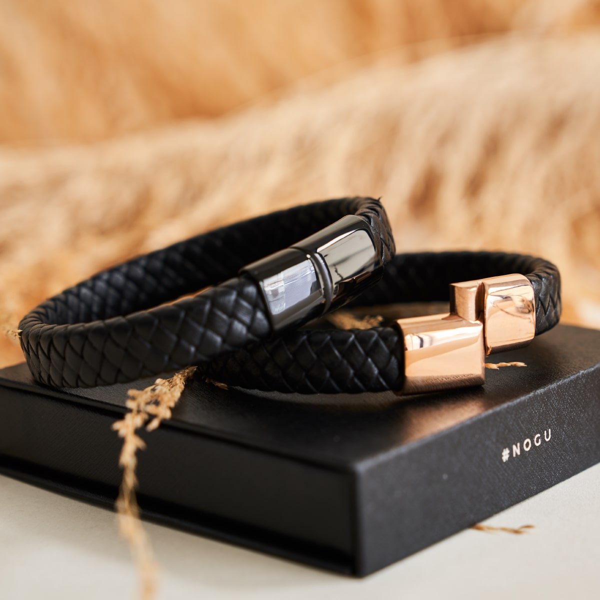 Bronze à canon | Tresse infini | Bracelet en cuir
