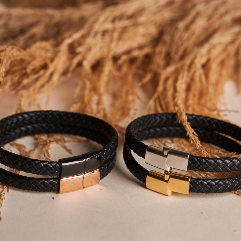 Argent | Tresse infini | Mini-bracelet en cuir