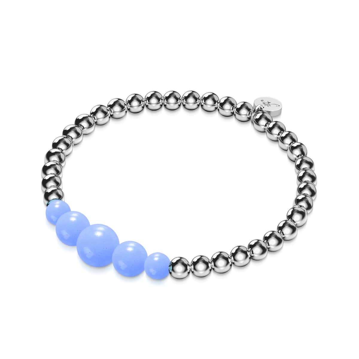 Azur | Argent | Bracelet d'expression en céramique Lumos