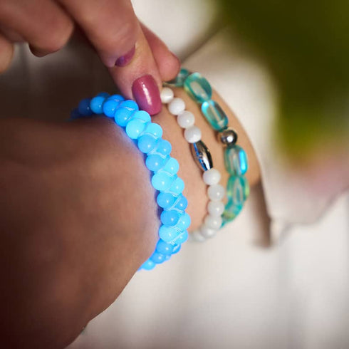 Azure x Ultramarine | Lumos Ceramic | Vitality Macrame Bracelet