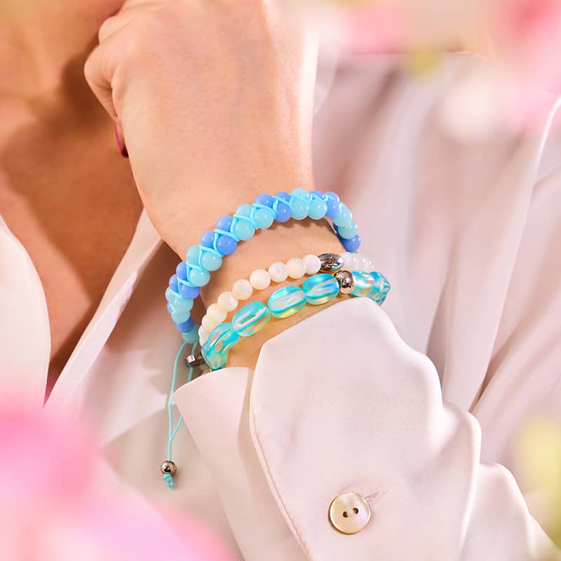 Azure x Ultramarine | Lumos Ceramic | Vitality Macrame Bracelet