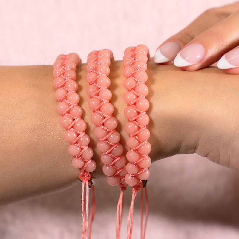 Corail | Céramique Lumos | Bracelet Vitalité Macramé
