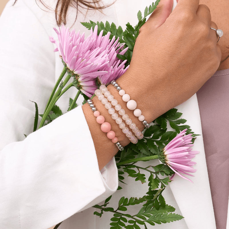 Corail | Argent | Bracelet d'expression en céramique Lumos