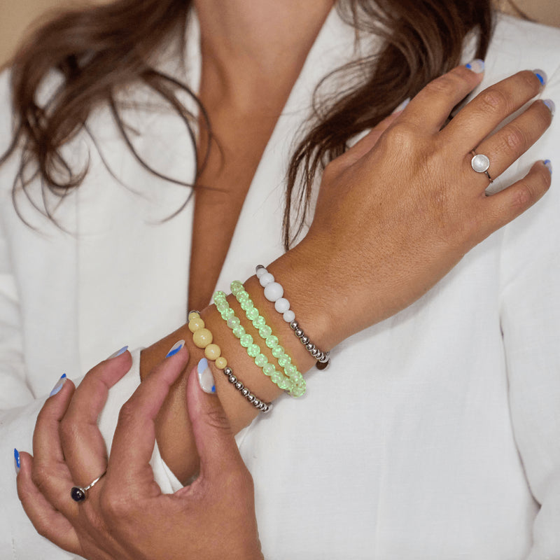 Corail | Argent | Bracelet d'expression en céramique Lumos