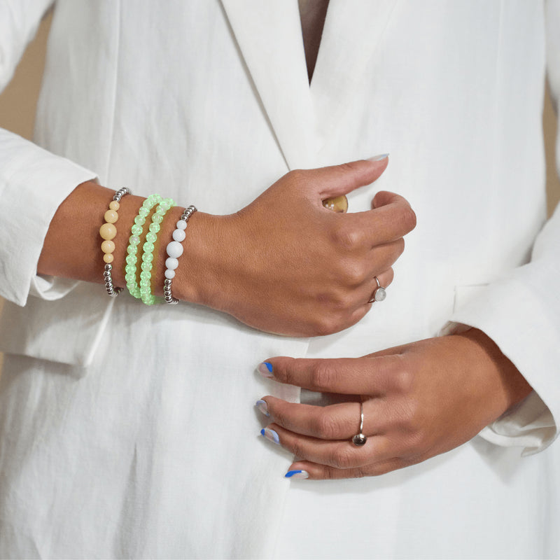 Corail | Argent | Bracelet d'expression en céramique Lumos