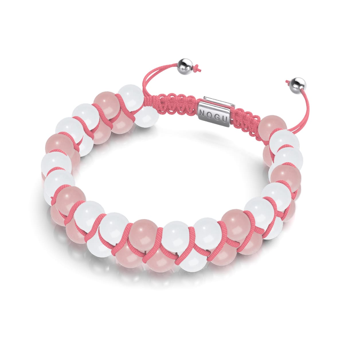 Corail x Porcelaine | Céramique Lumos | Bracelet Vitalité Macramé