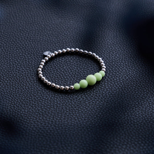 Citron vert | Argent | Bracelet d'expression en céramique Lumos