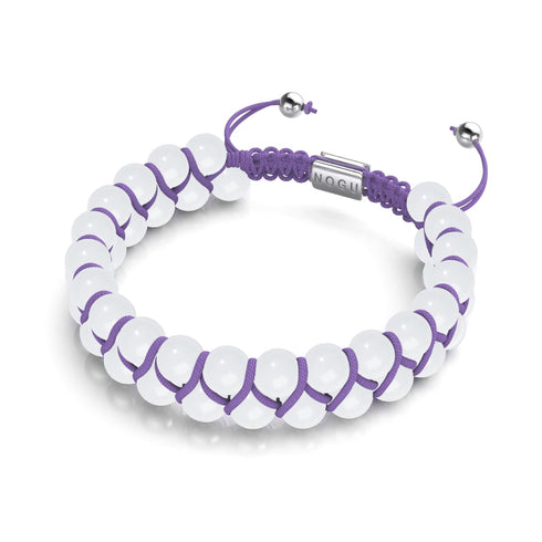 Porcelaine violette | Céramique Lumos | Bracelet Vitalité Macramé