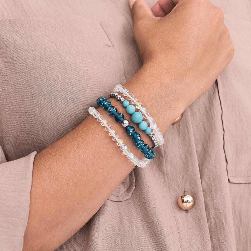 Sarcelle | Argent | Bracelet d'expression en céramique Lumos