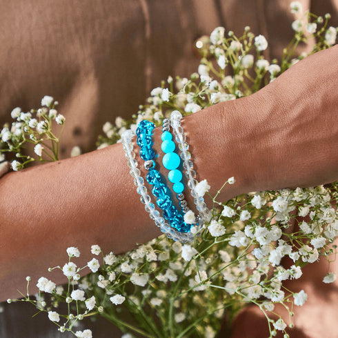 Sarcelle | Argent | Bracelet d'expression en céramique Lumos