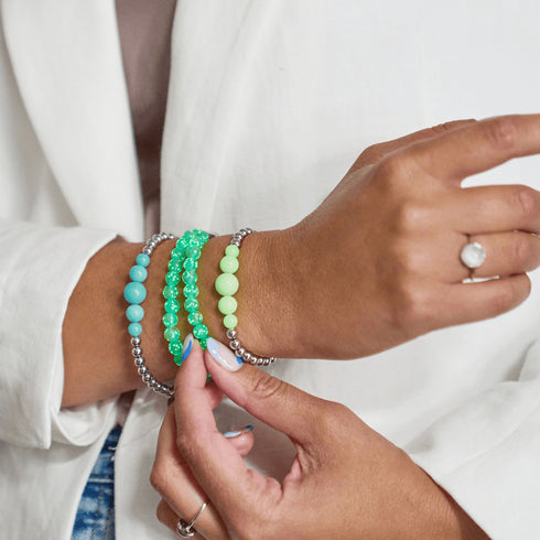 Sarcelle | Argent | Bracelet d'expression en céramique Lumos