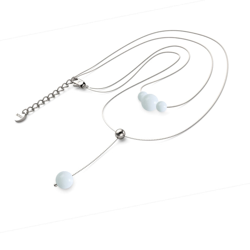 Porcelain | Silver | Lumos Ceramic Cascade Double Pendant