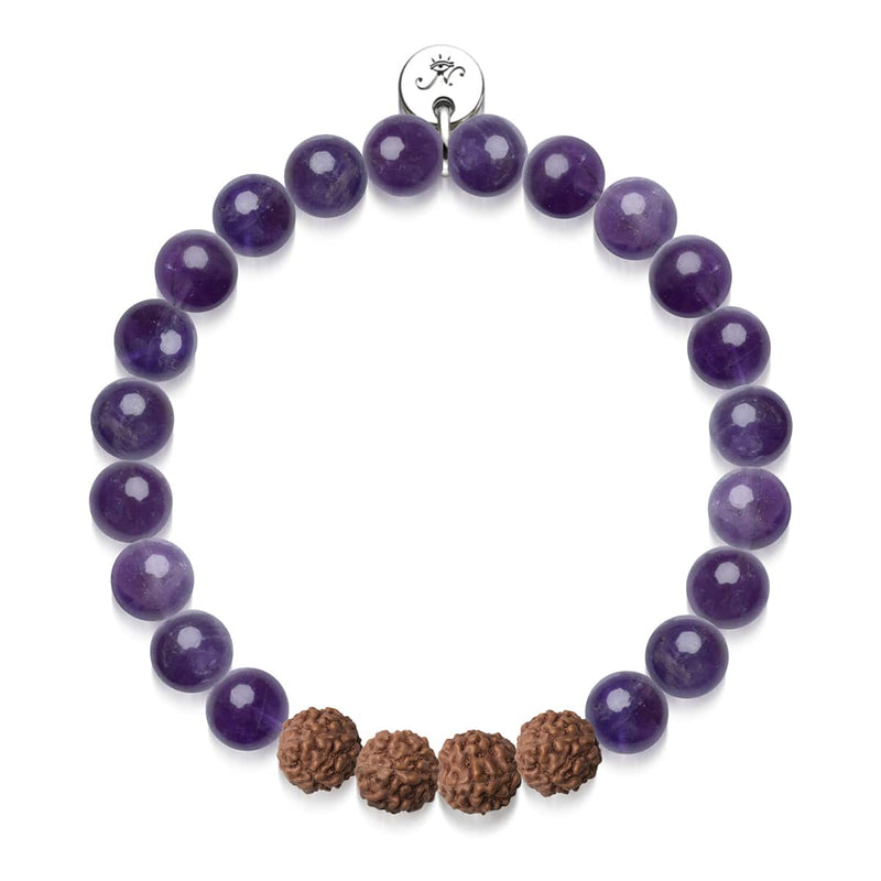 Astral | Améthyste x Rudraksha | Bracelet Mala
