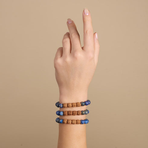 Divination | Lapis x Rudraksha | Mala Bracelet