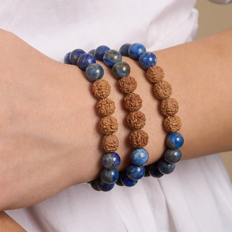 Divination | Lapis x Rudraksha | Mala Bracelet