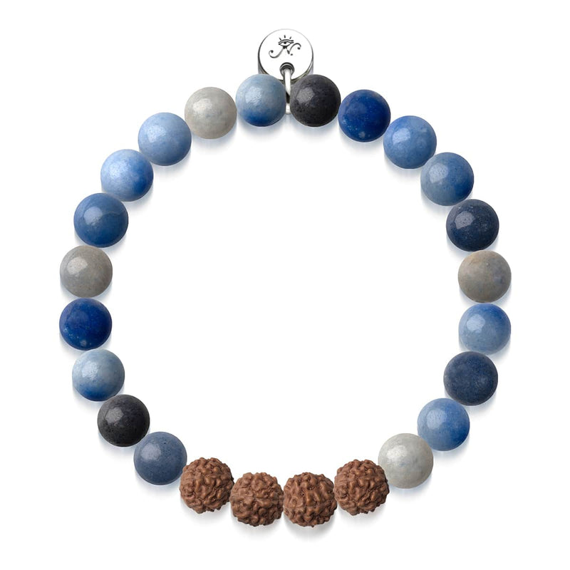 Elemental Energy | Blue Aventurine x Rudraksha | Mala Bracelet
