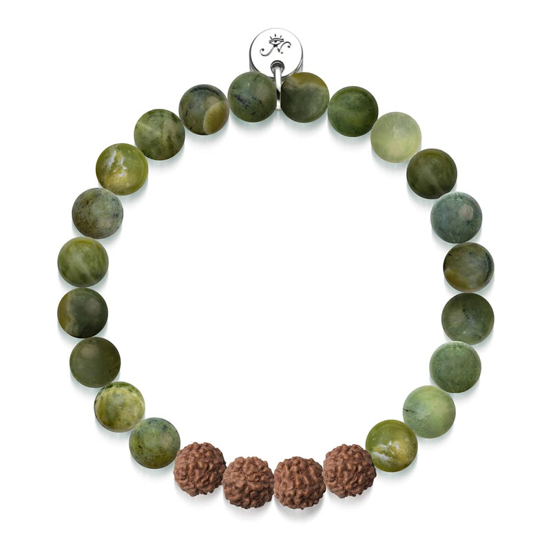 Lumières | Canada Jade x Rudraksha | Bracelet Mala