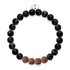 Feng Shui | Black Line Agate x Rudraksha | Mala Bracelet