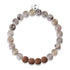Soi supérieur | Agate brune ligne blanche x Rudraksha | Bracelet Mala