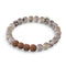 Soi supérieur | Agate brune ligne blanche x Rudraksha | Bracelet Mala