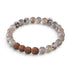 Soi supérieur | Agate brune ligne blanche x Rudraksha | Bracelet Mala