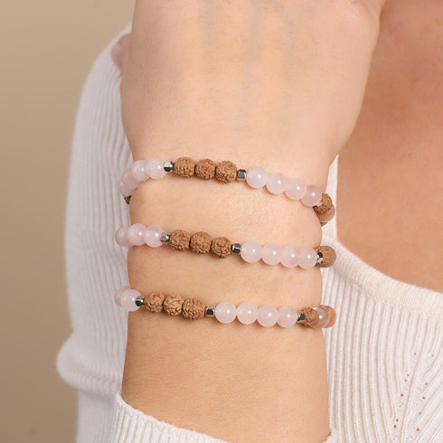 Loi d'Attraction | Pierre précieuse Rudraksha | Bracelet Mala