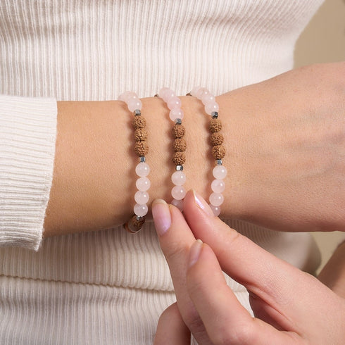 Loi d'Attraction | Pierre précieuse Rudraksha | Bracelet Mala