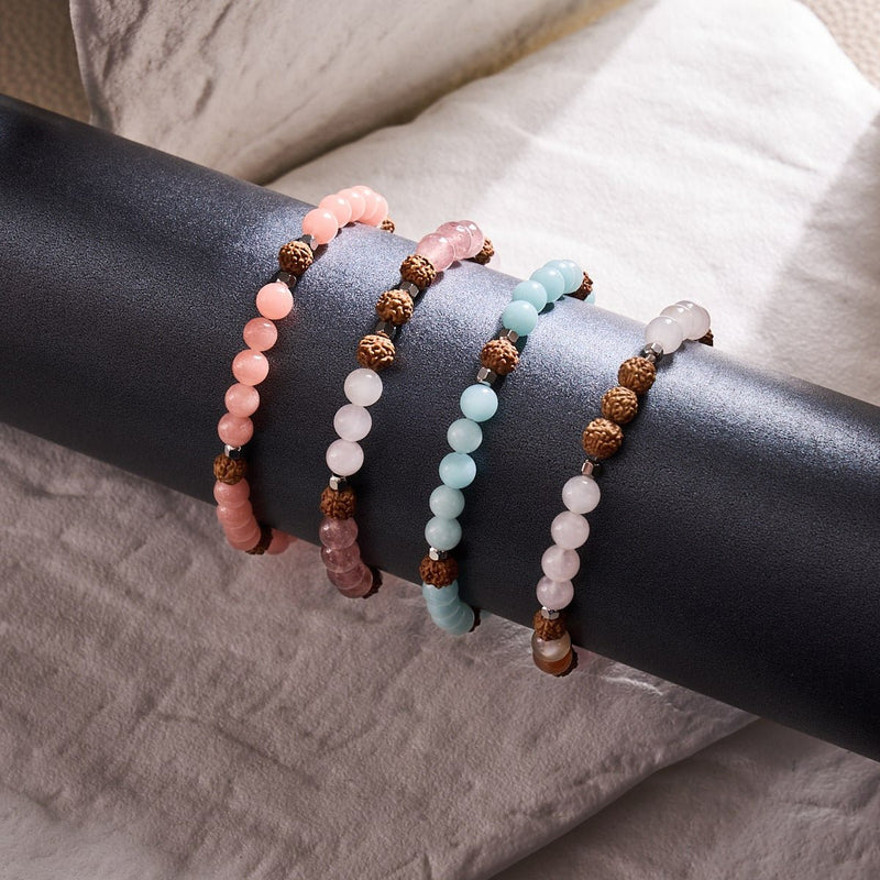 Loi d'Attraction | Pierre précieuse Rudraksha | Bracelet Mala