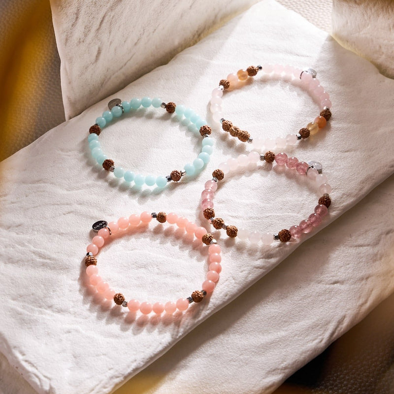 Loi d'Attraction | Pierre précieuse Rudraksha | Bracelet Mala