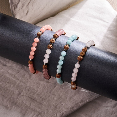 Lumière du Nirvana | Pierre précieuse x Lumos Rudraksha | Bracelet Mala