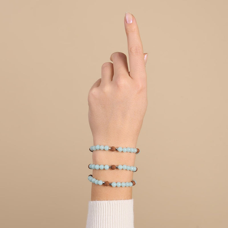 Light Of Samsara | Gemstone x Lumos Rudraksha | Mala Bracelet