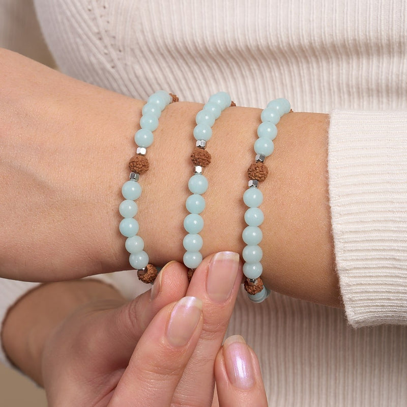 Light Of Samsara | Gemstone x Lumos Rudraksha | Mala Bracelet