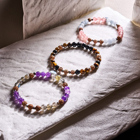 Pleine Conscience | Pierre précieuse Rudraksha | Bracelet Mala