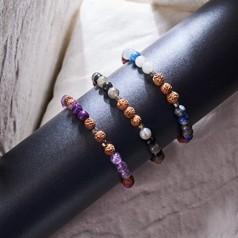 Sensei | Pierre précieuse Rudraksha | Bracelet Mala